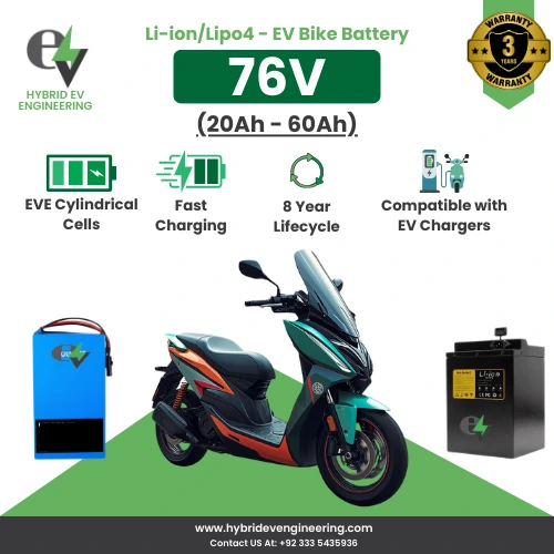 76V Li-ion / LiFePO₄ EV Bike Battery (20Ah–60Ah)